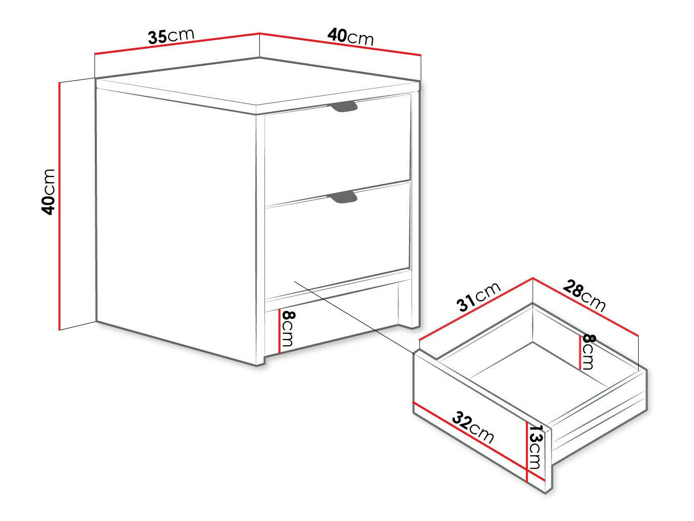 Sengebord Comfivo J103