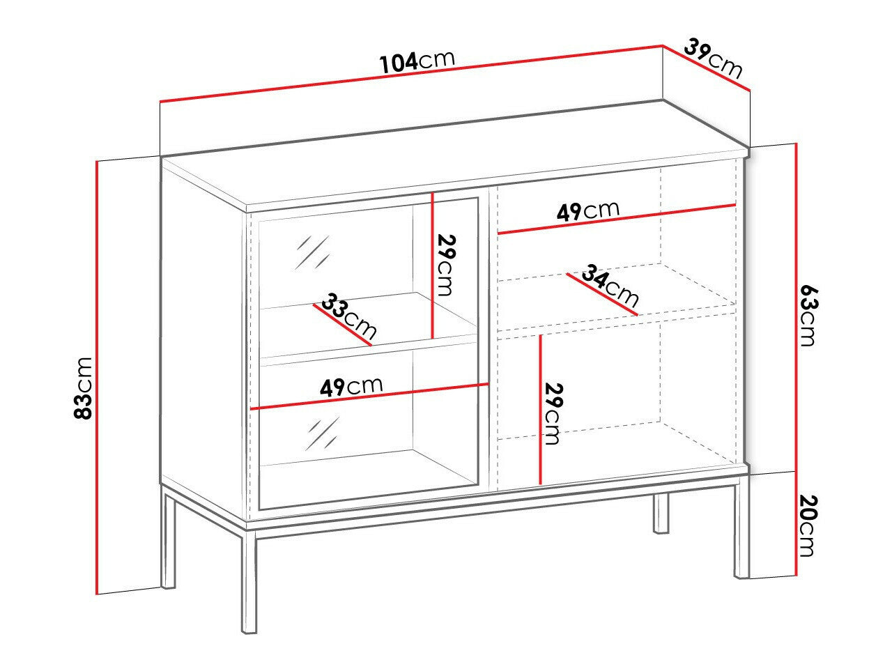 Display cabinet Lima H103