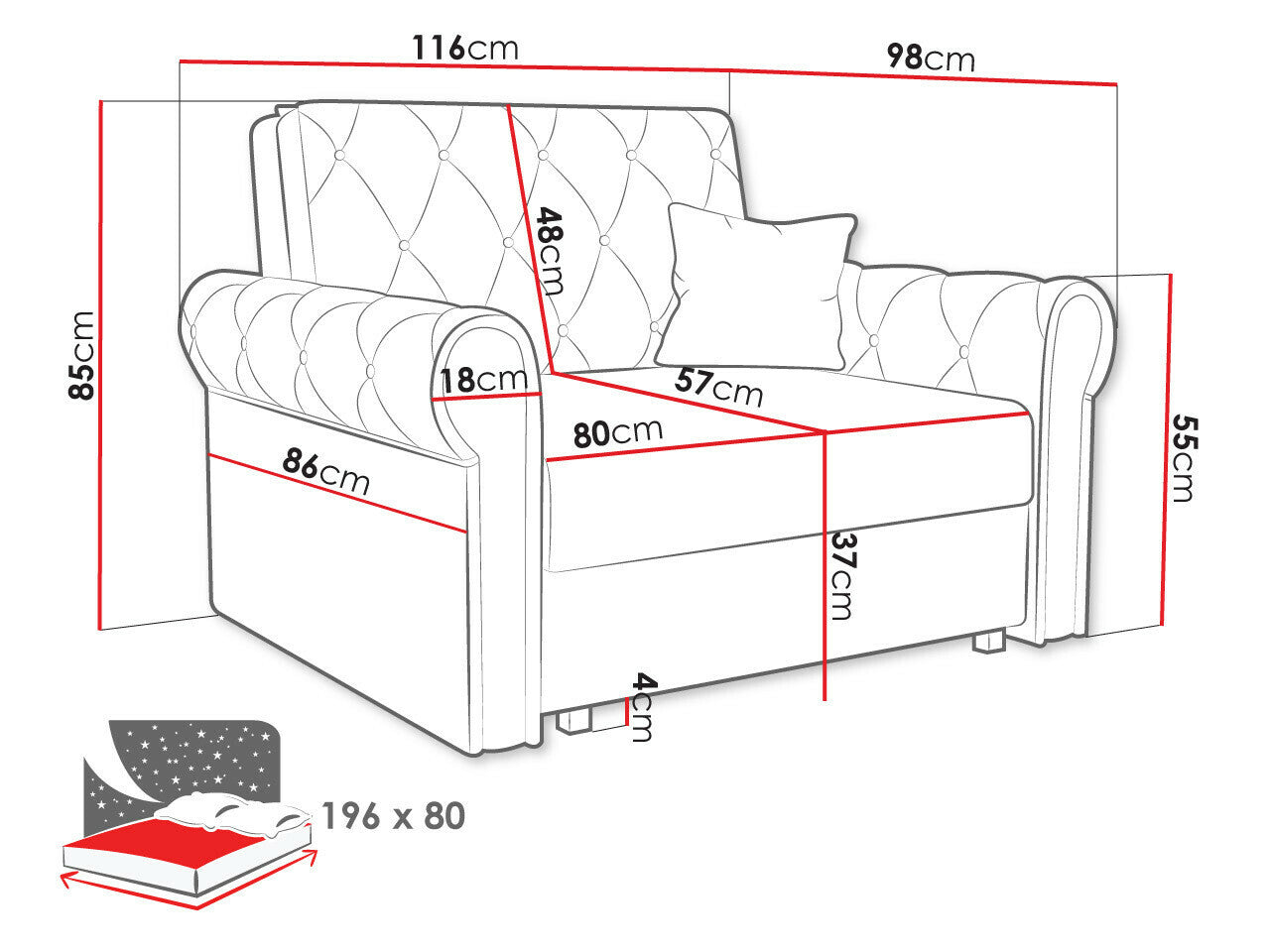 Lænestol Columbus 200