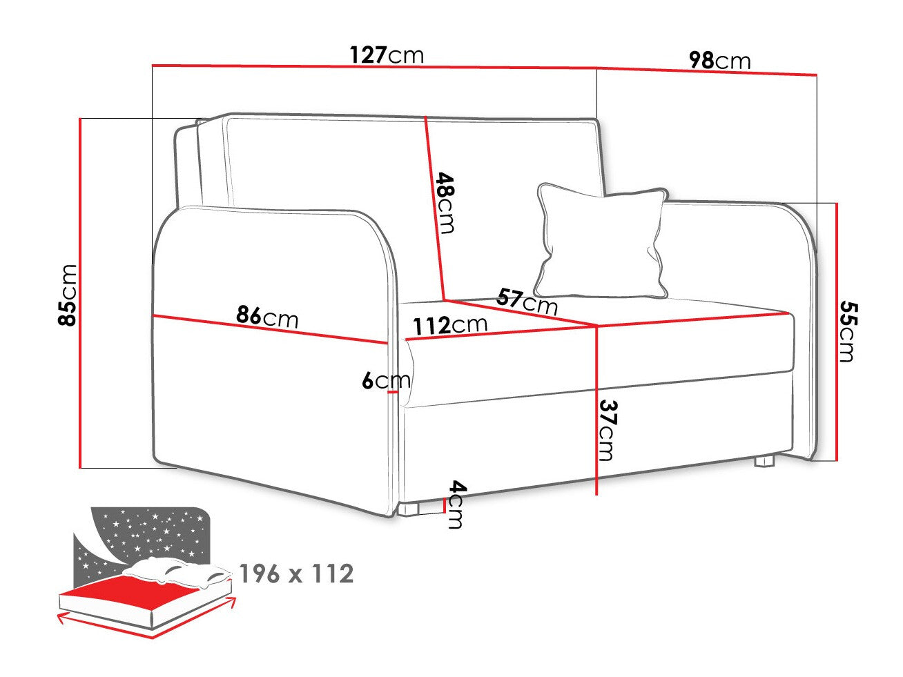 Sovesofa Columbus 124