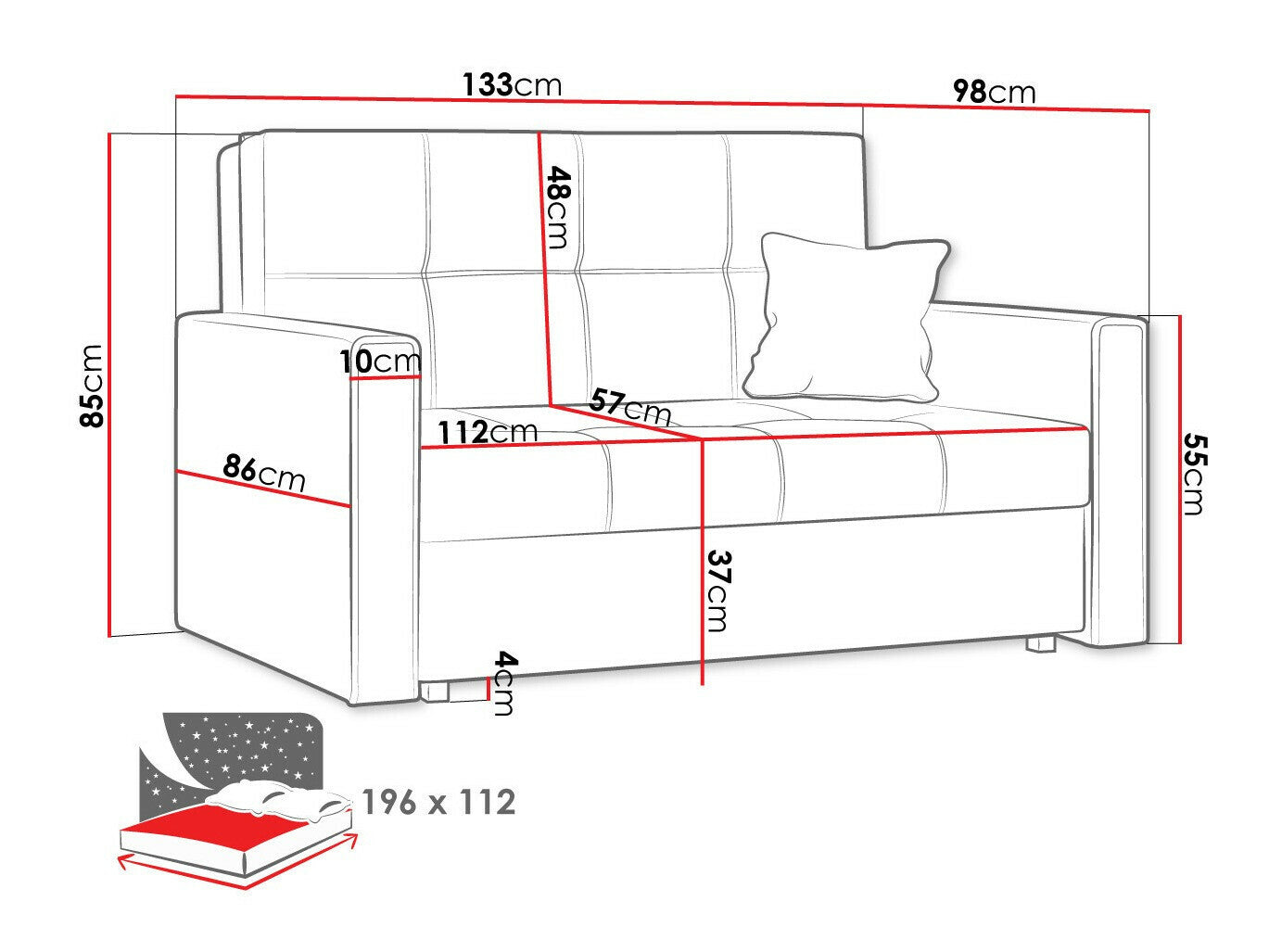 Sovesofa Columbus 110