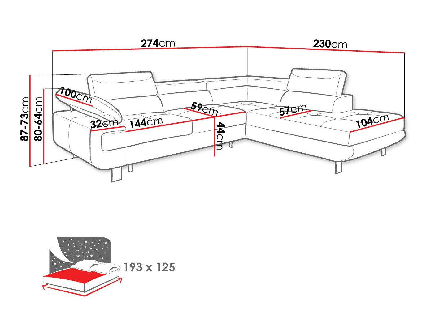 Hjørnesofa Lincoln 188