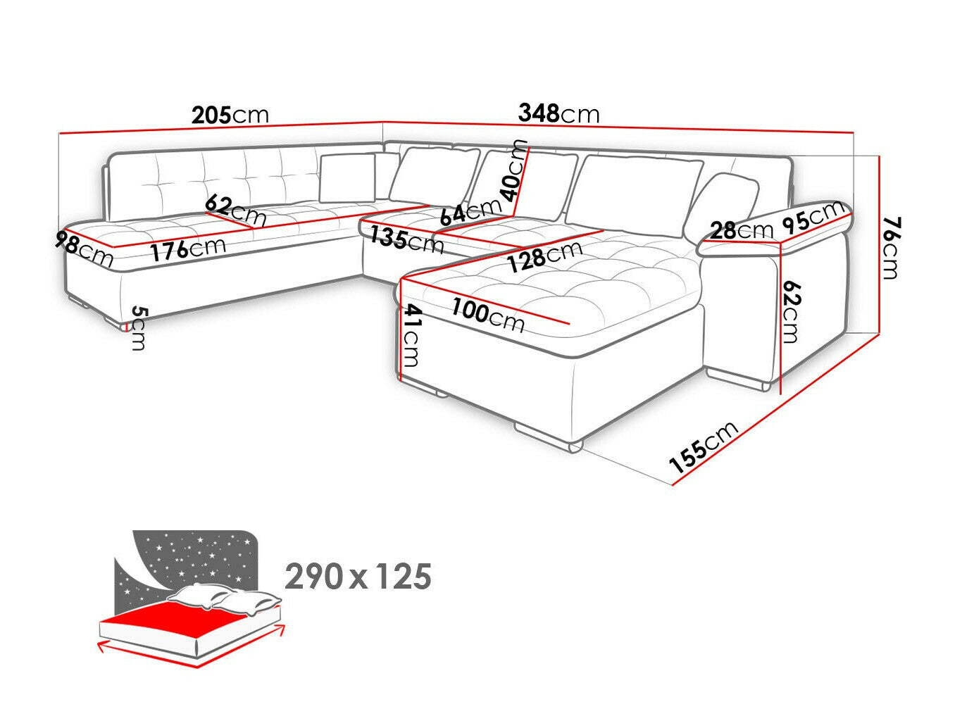 Hjørnesofa Comfivo 180