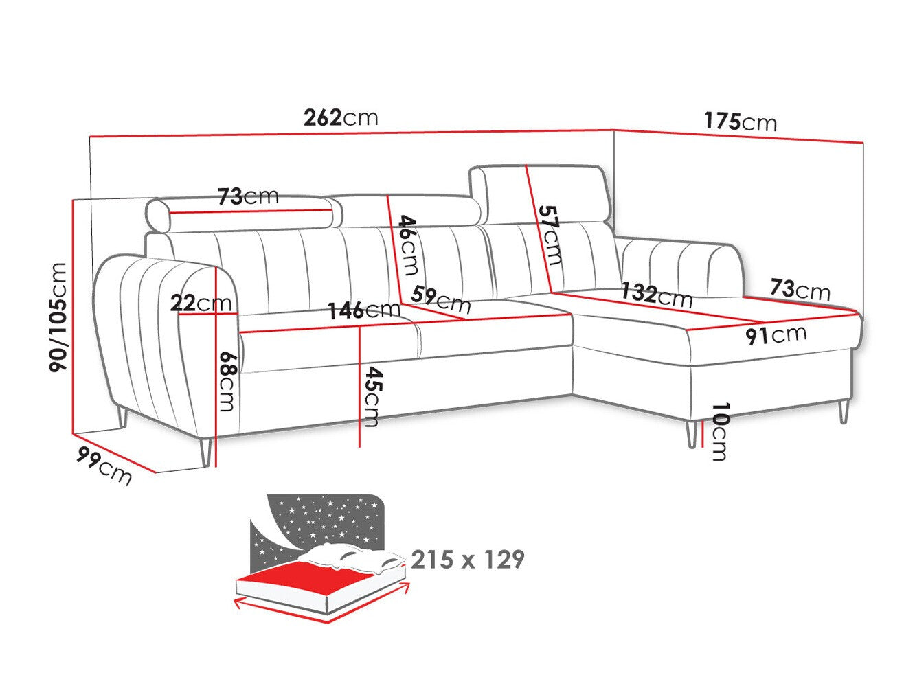 Hjørnesofa Temple 126