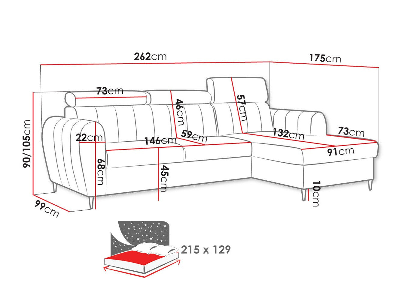 Hjørnesofa Temple 126