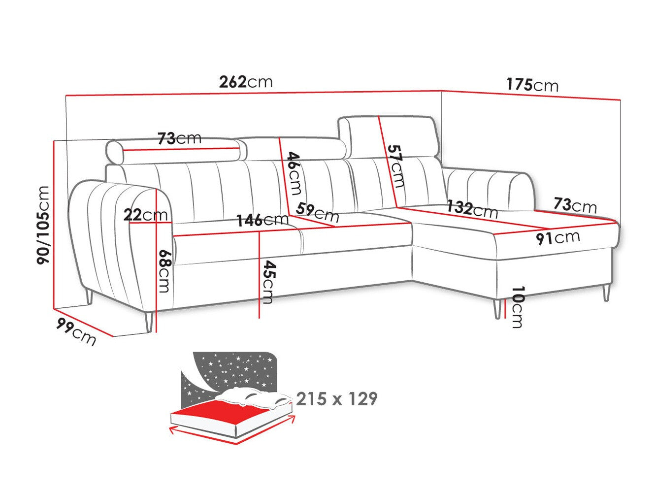 Hjørnesofa Temple 126