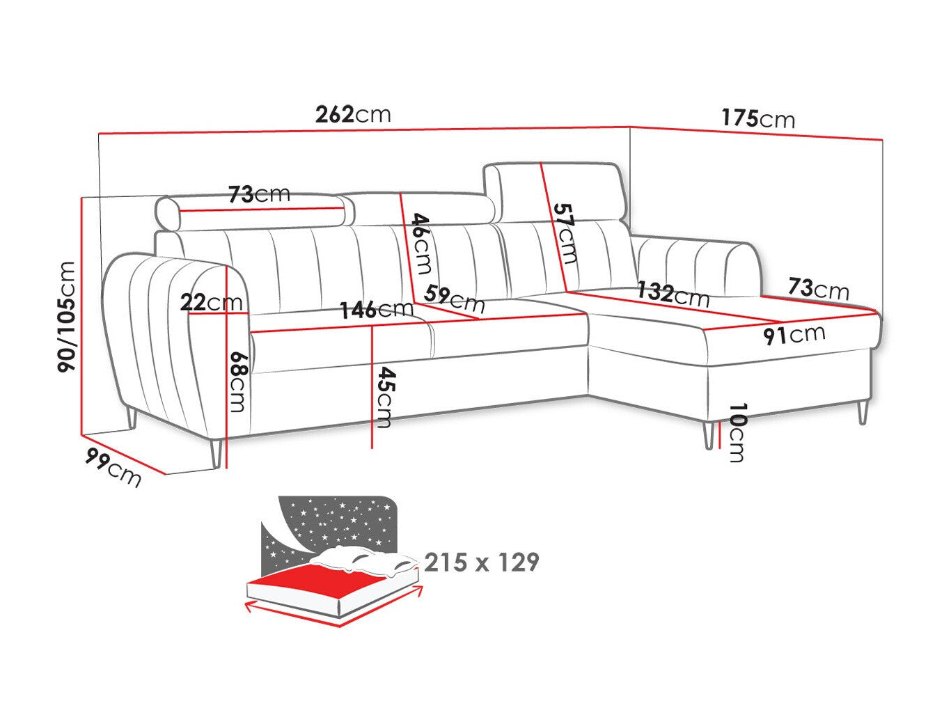 Hjørnesofa Temple 126