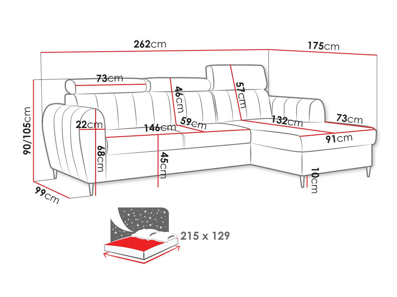 Hjørnesofa Temple 126