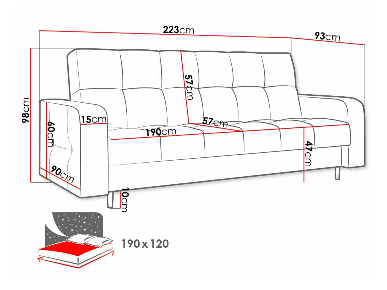 Sovesofa Edinburg 106