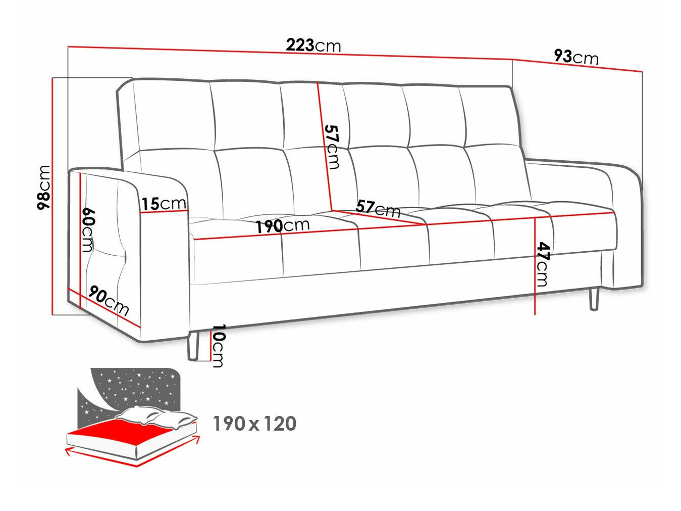 Sovesofa Edinburg 106