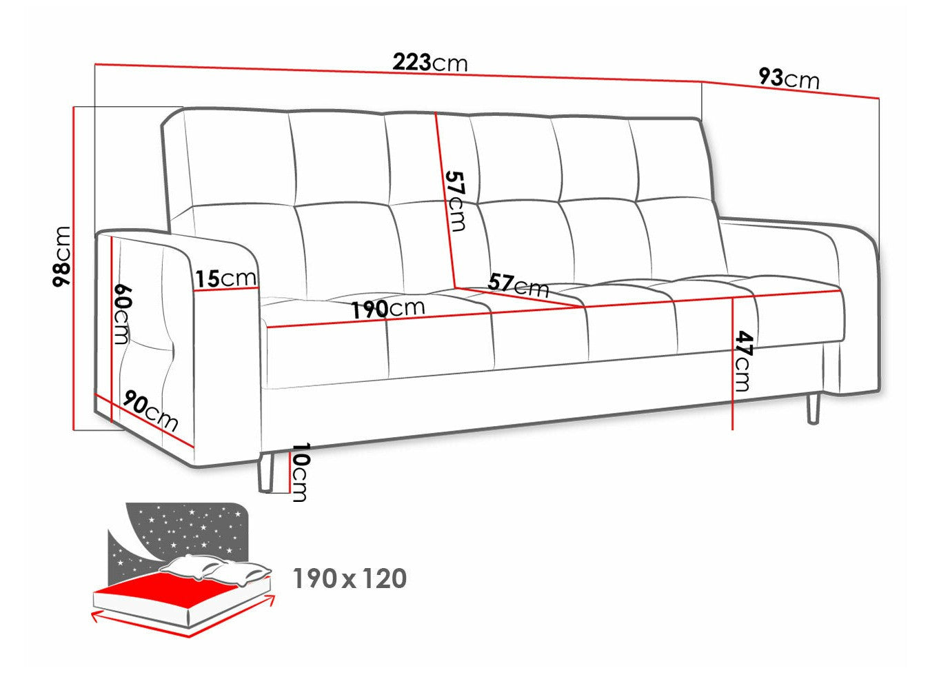 Sovesofa Edinburg 106