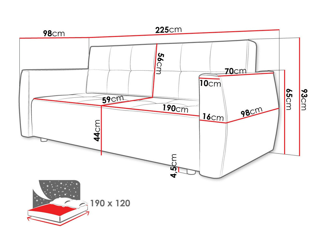Sovesofa Edinburg 107