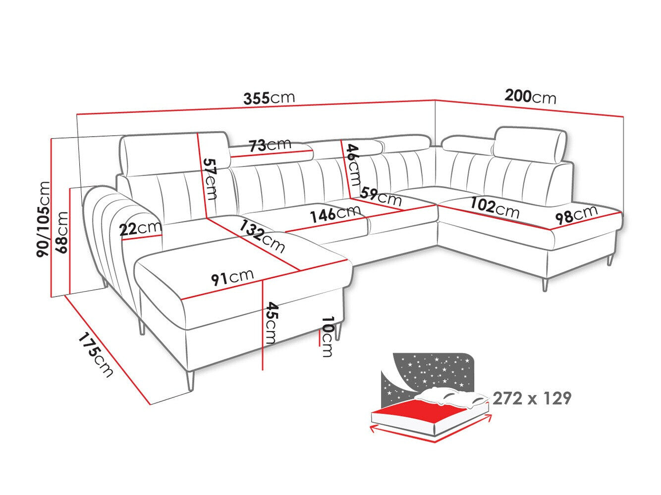 Hjørnesofa Temple 128