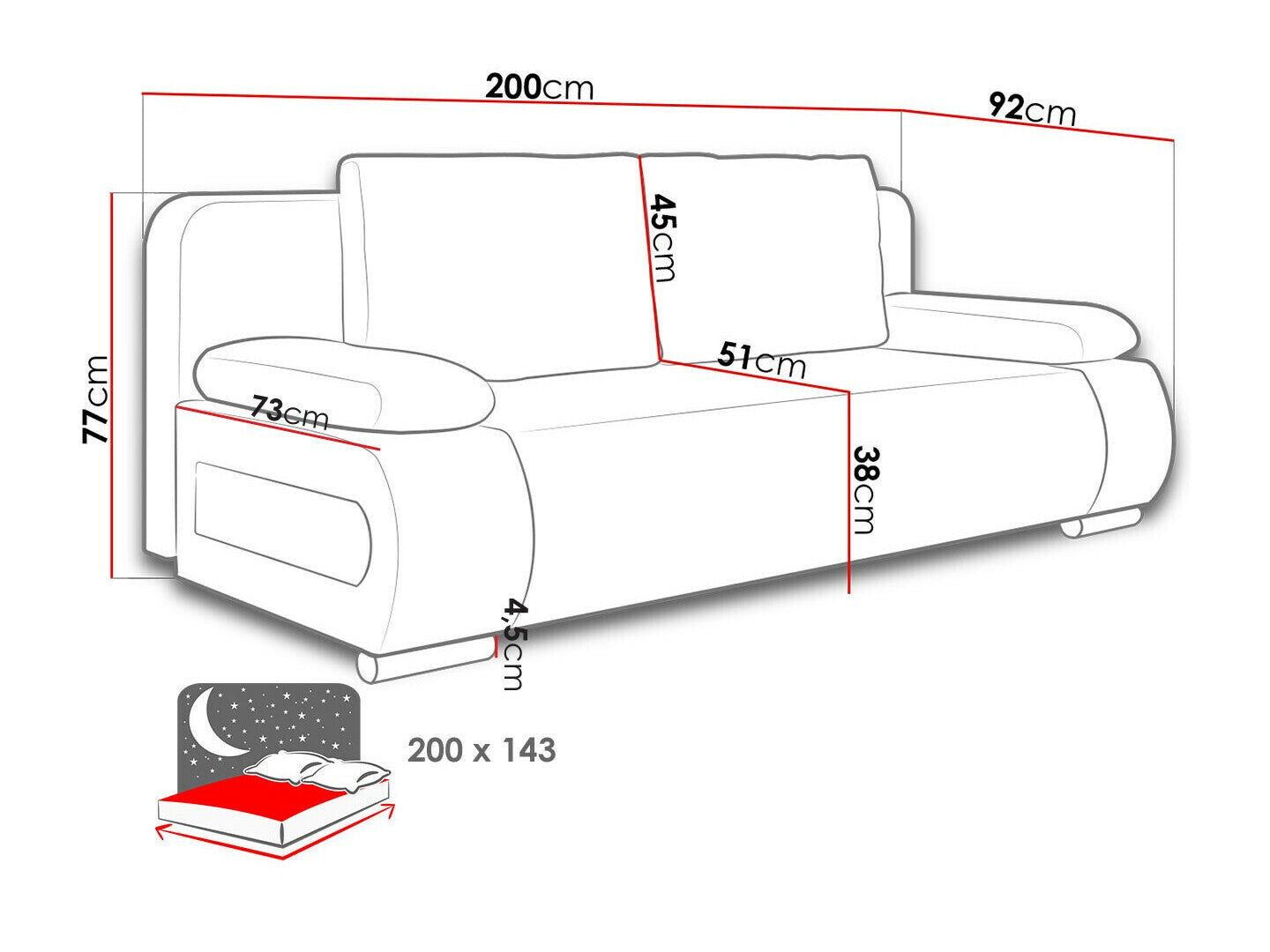 Sovesofa Comfivo 144