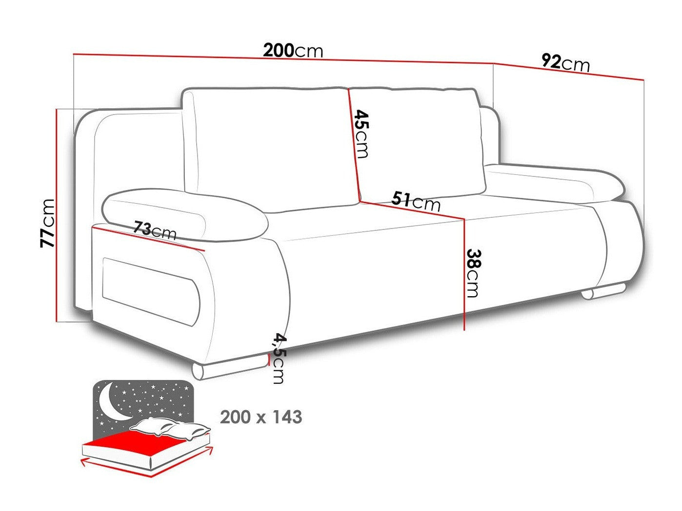 Sovesofa Comfivo 144