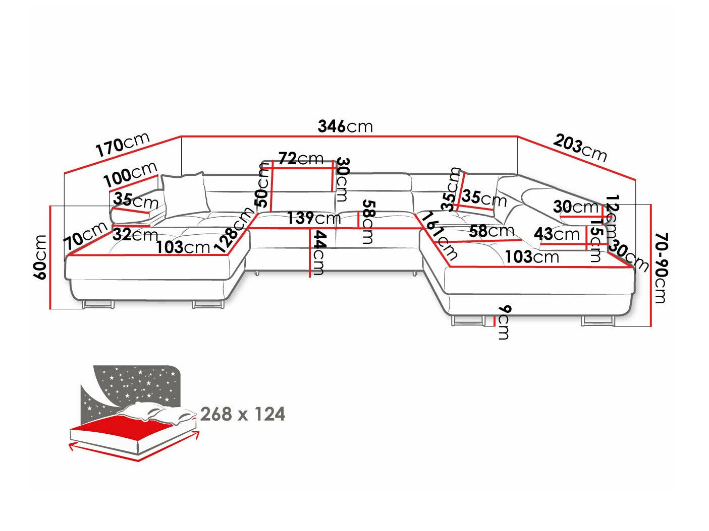 Hjørnesofa Comfivo S103