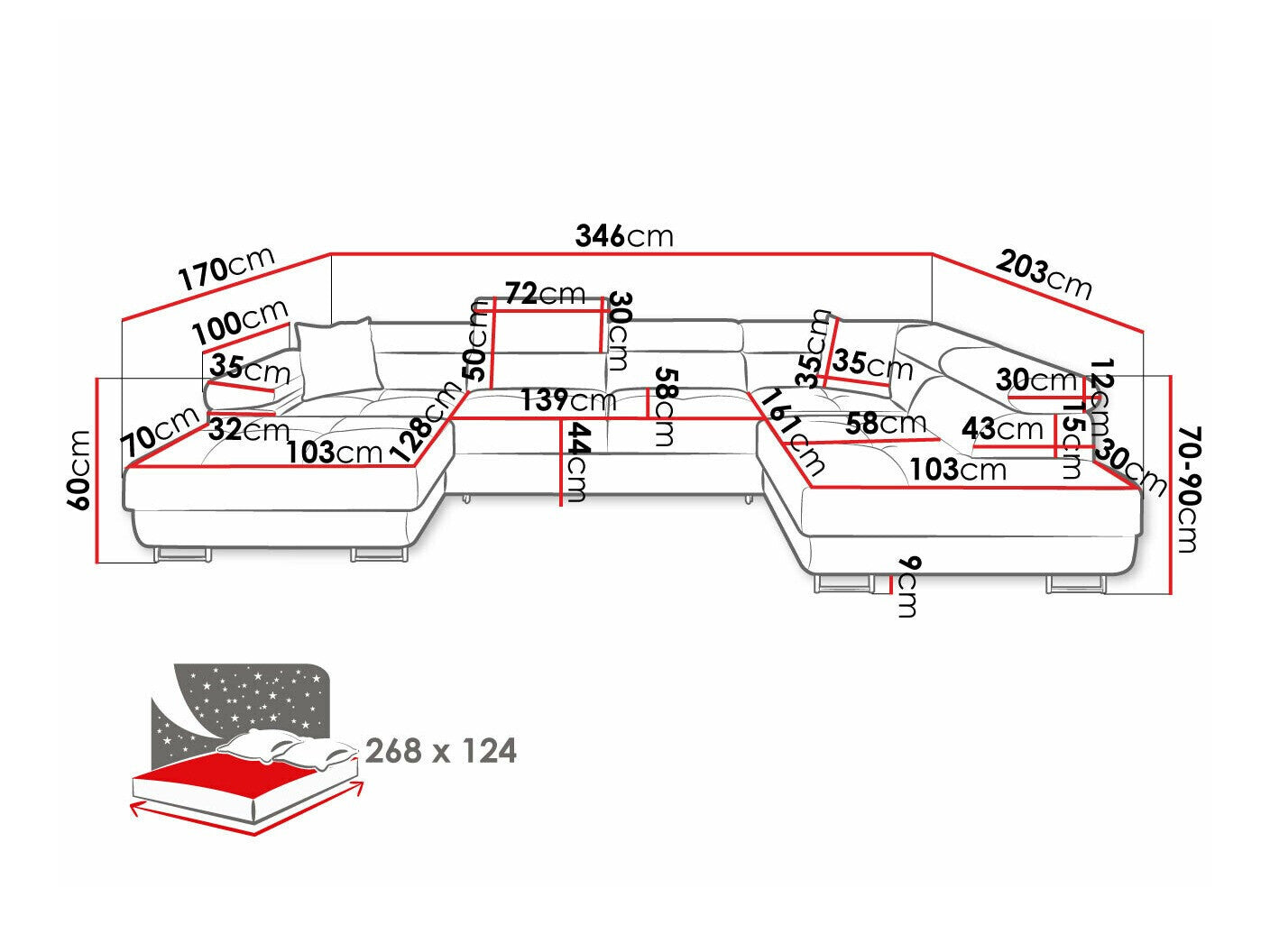 Hjørnesofa Comfivo S103