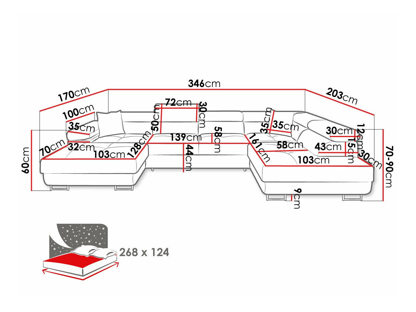 Hjørnesofa Comfivo S103