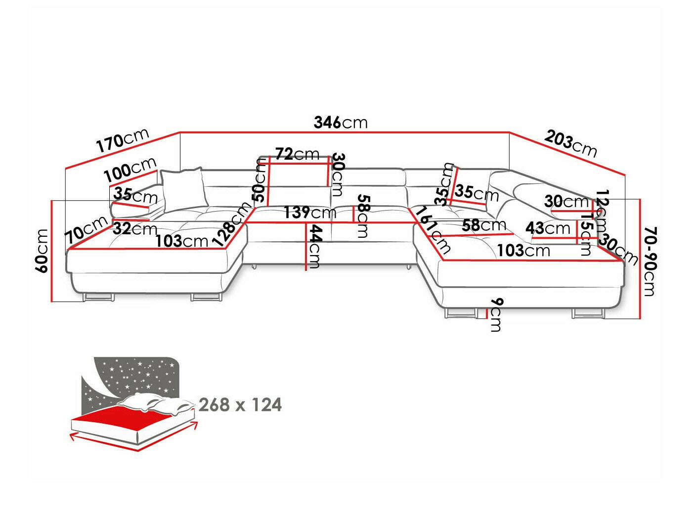Hjørnesofa Comfivo S103
