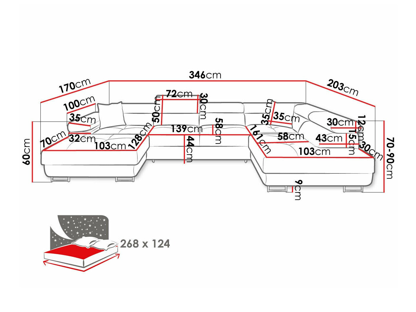 Hjørnesofa Comfivo S103