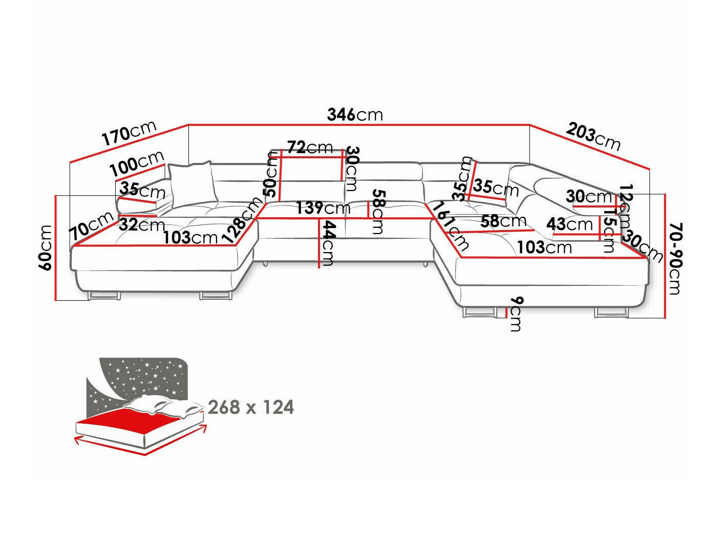 Hjørnesofa Comfivo S103