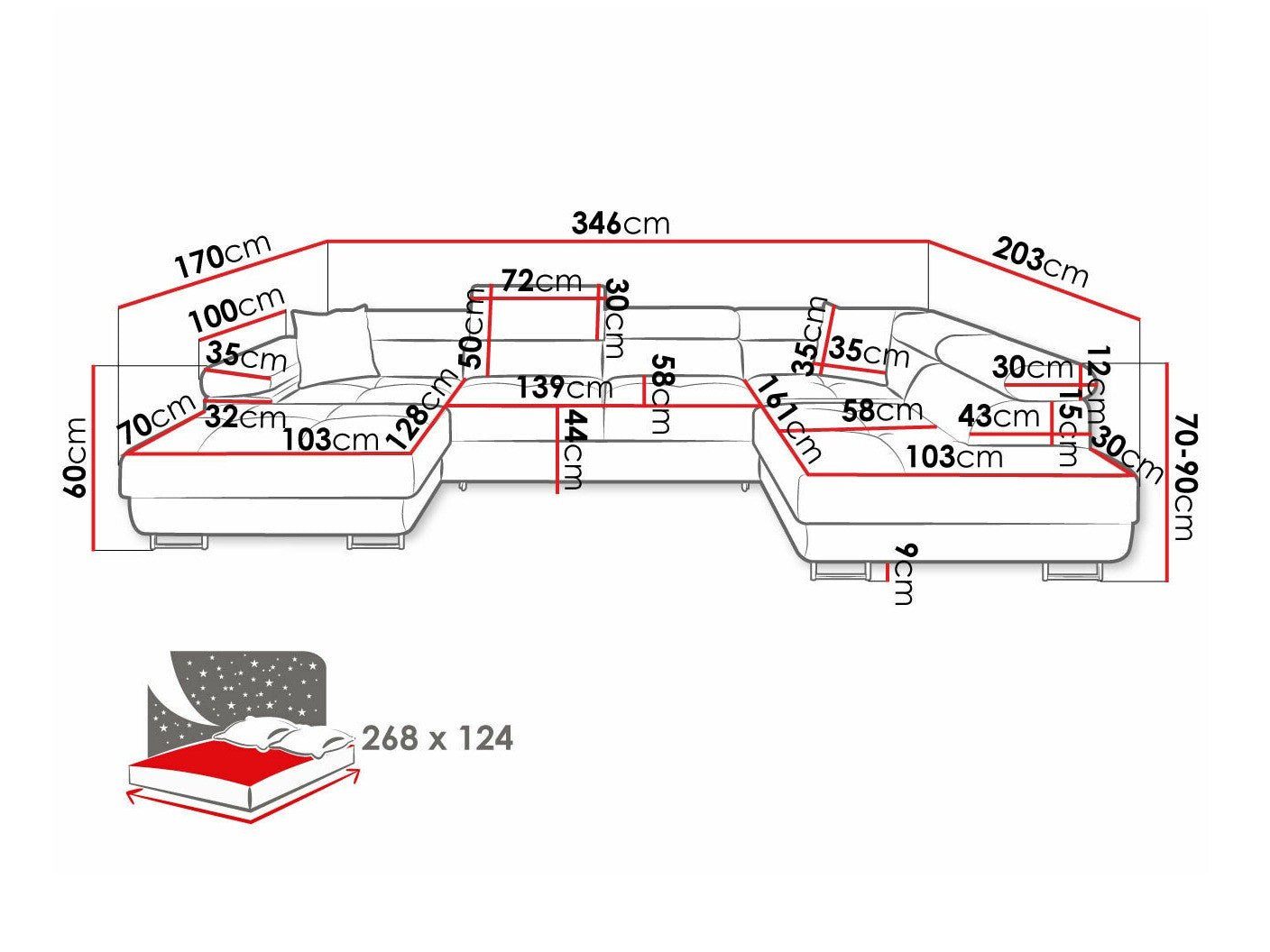 Hjørnesofa Comfivo S103