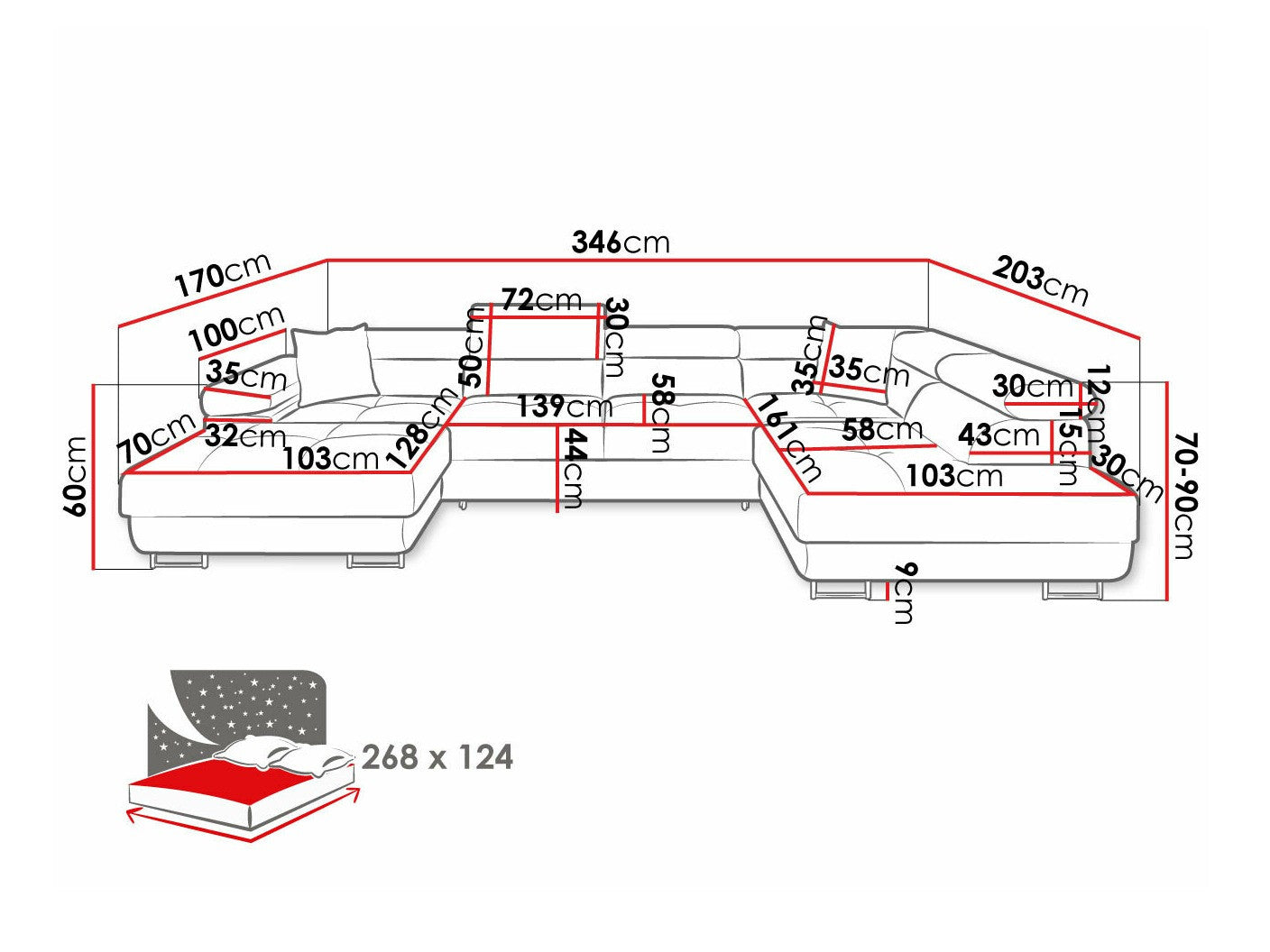Hjørnesofa Comfivo S103