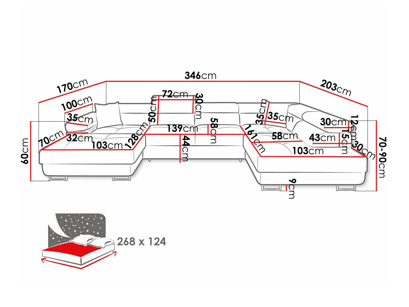 Hjørnesofa Comfivo S103