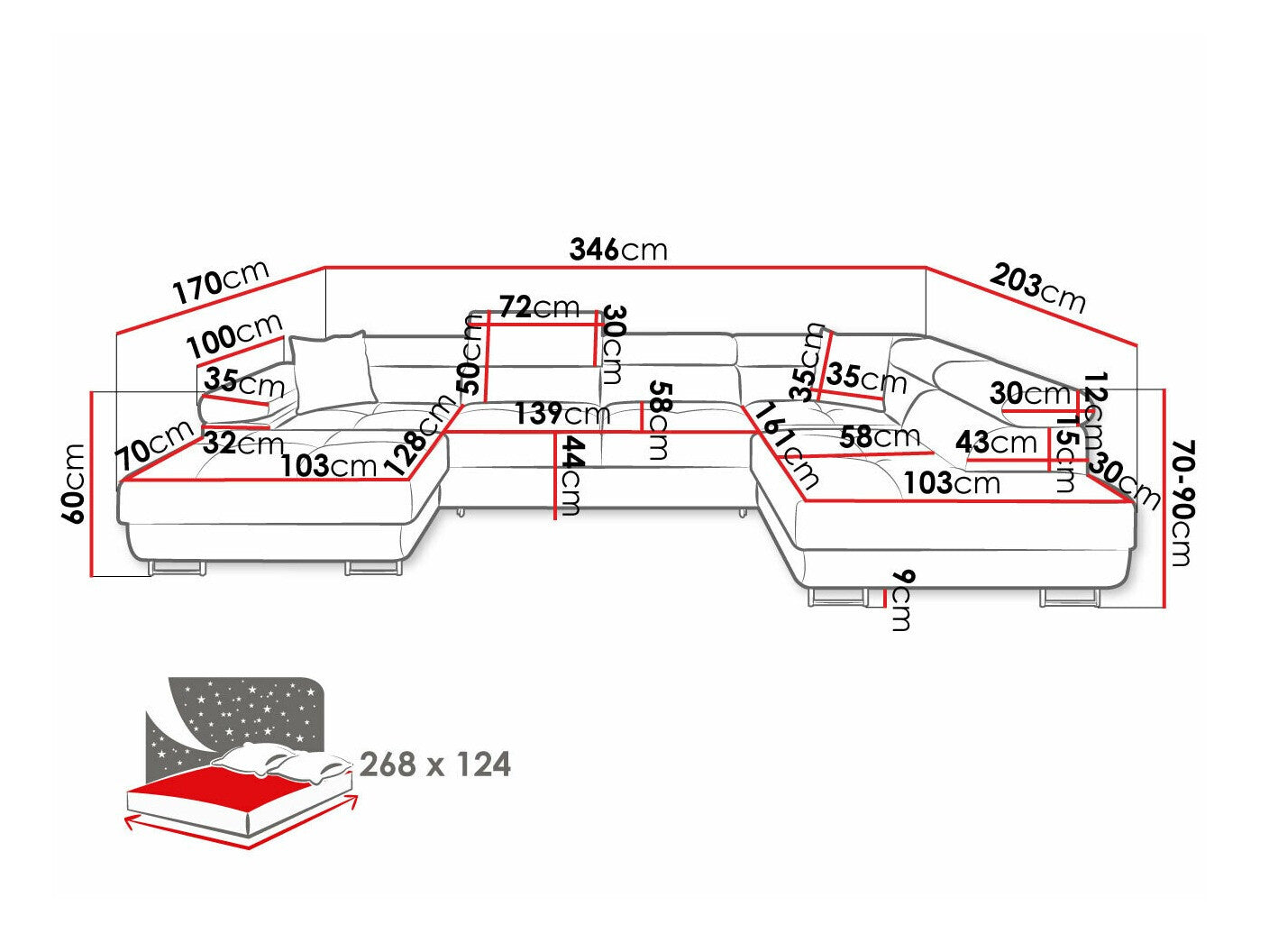 Hjørnesofa Comfivo S103