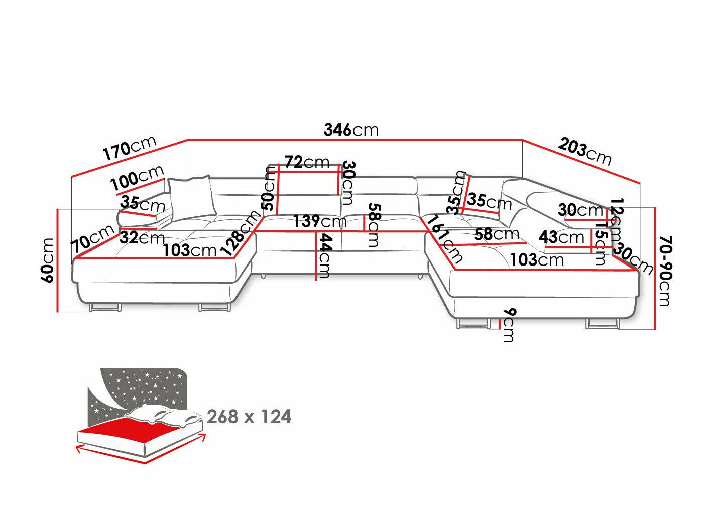 Hjørnesofa Comfivo S103