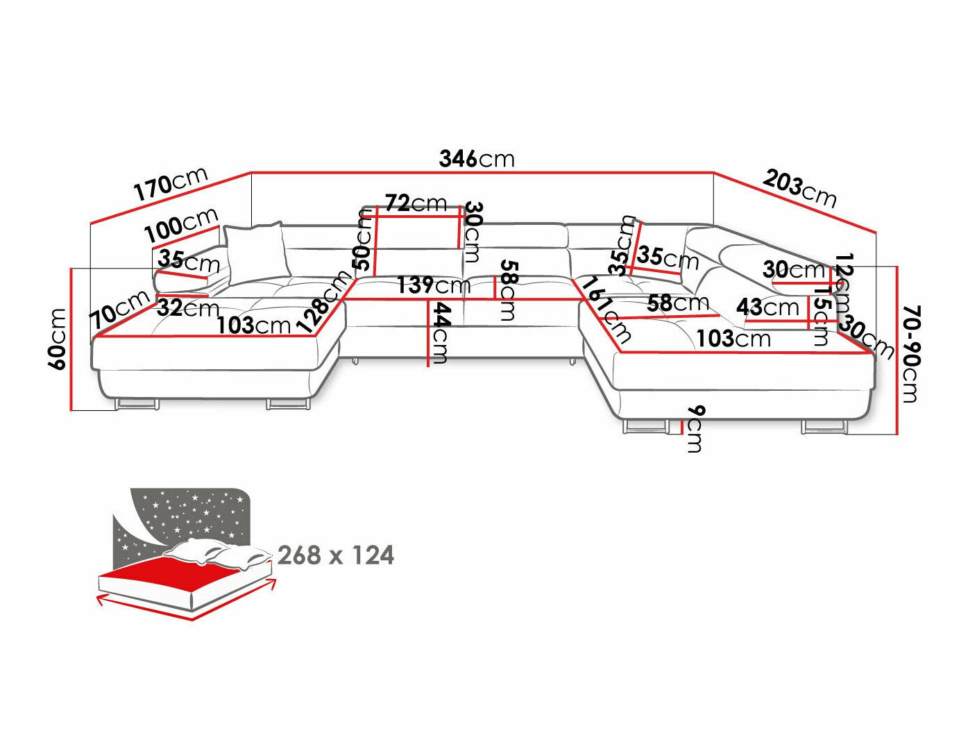 Hjørnesofa Comfivo S103