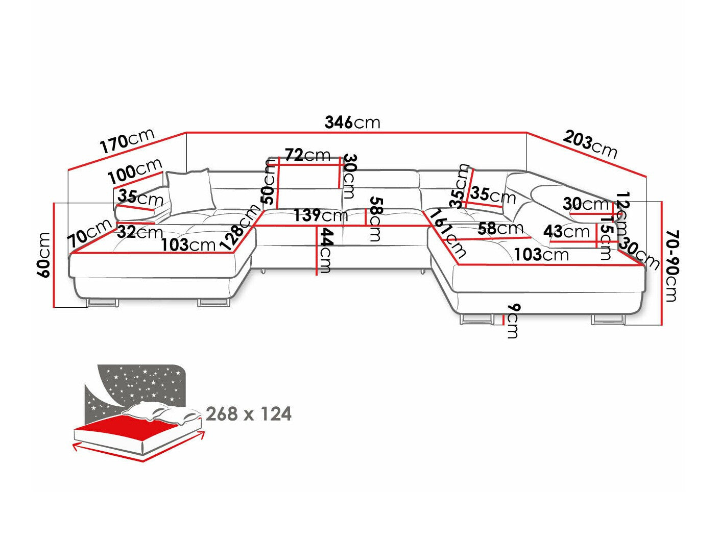 Hjørnesofa Comfivo S103