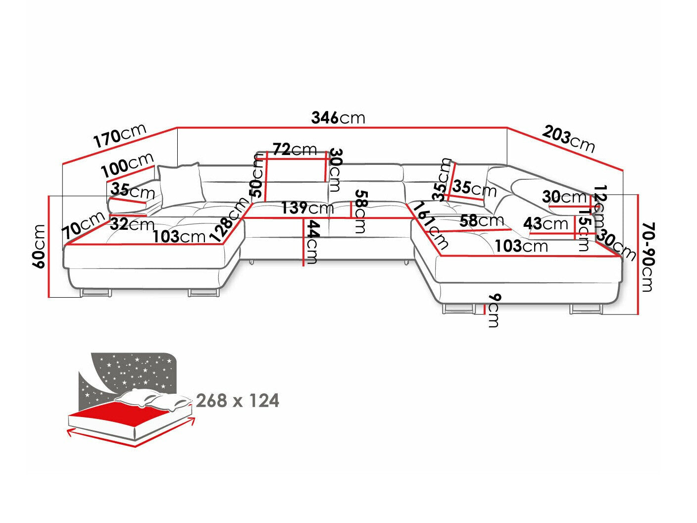 Hjørnesofa Comfivo S103
