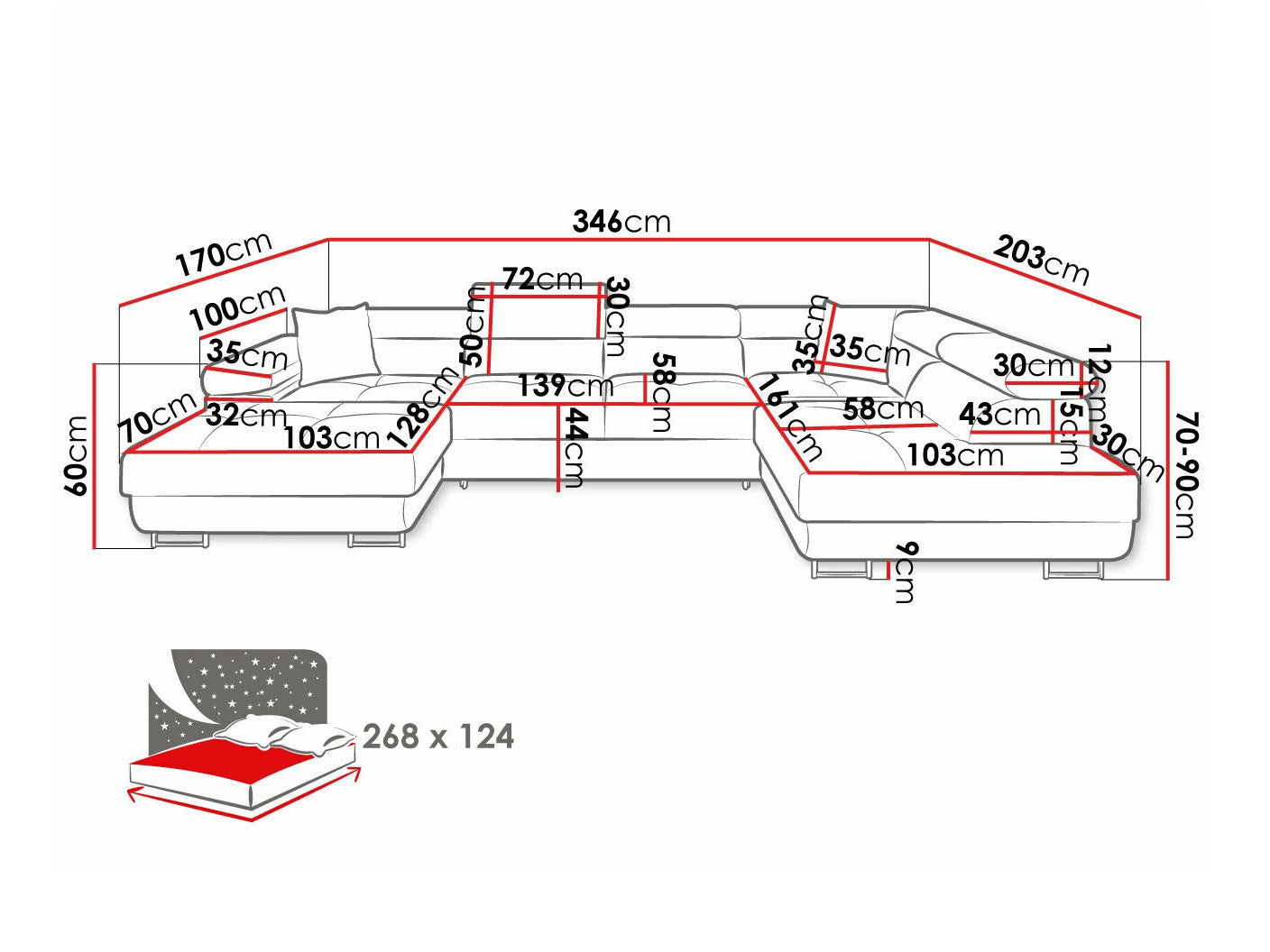 Hjørnesofa Comfivo S103