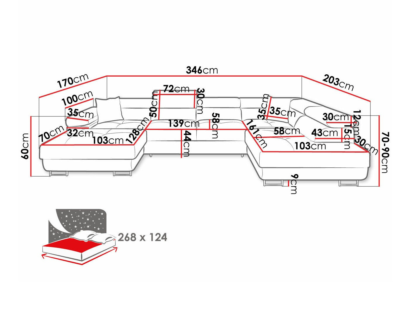 Hjørnesofa Comfivo S103