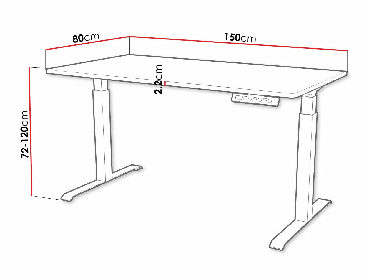 Højdejusterbart arbejdsbord Charlotte 195