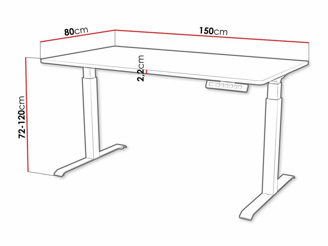 Højdejusterbart arbejdsbord Charlotte 195