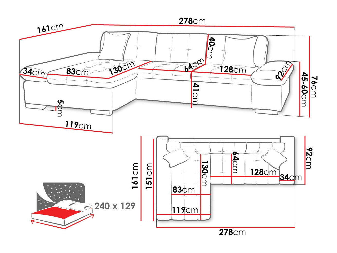 Hjørnesofa Comfivo 152