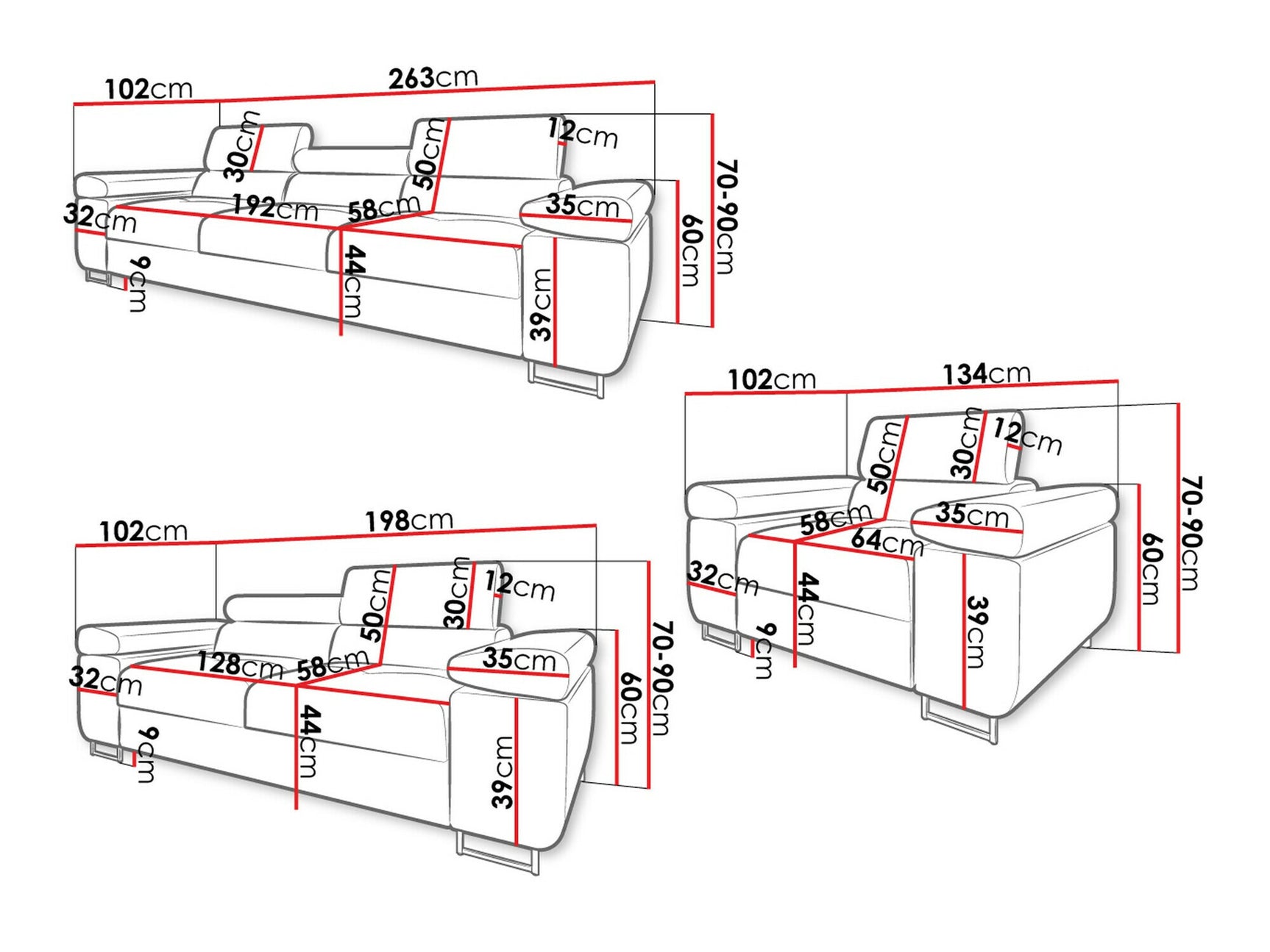 Polstret møbelsæt Comfivo S107