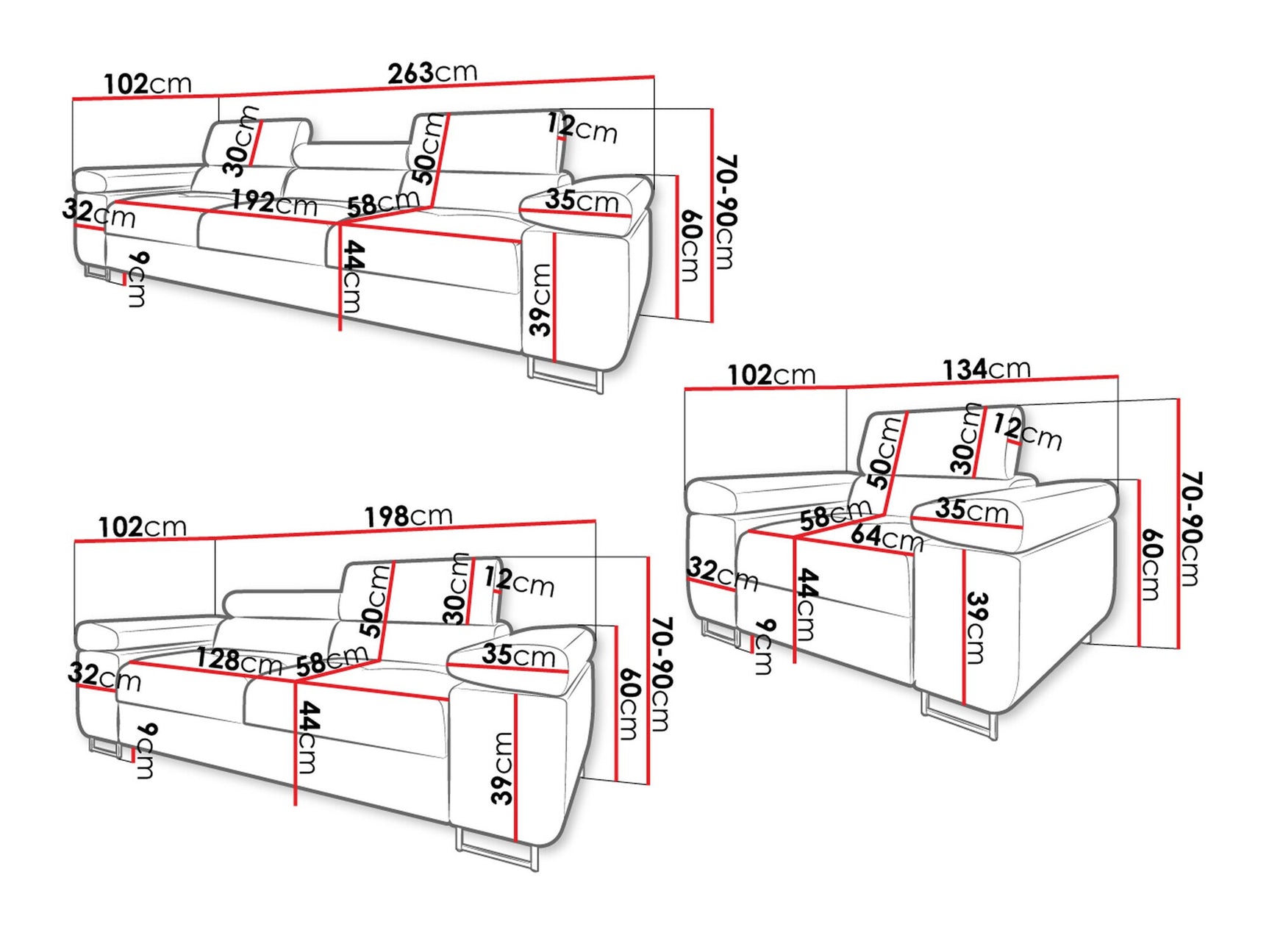 Polstret møbelsæt Comfivo S107