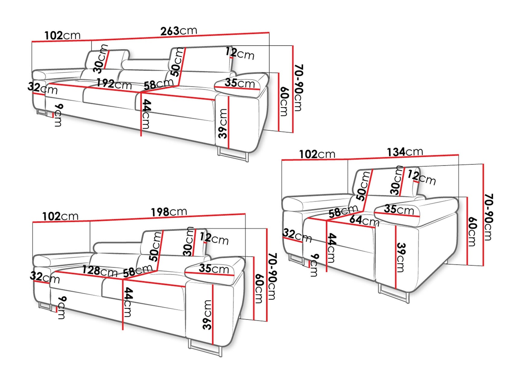 Polstret møbelsæt Comfivo S107