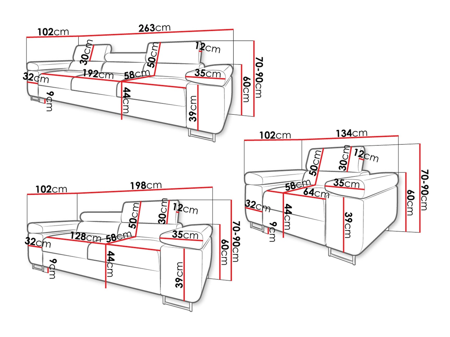 Polstret møbelsæt Comfivo S107
