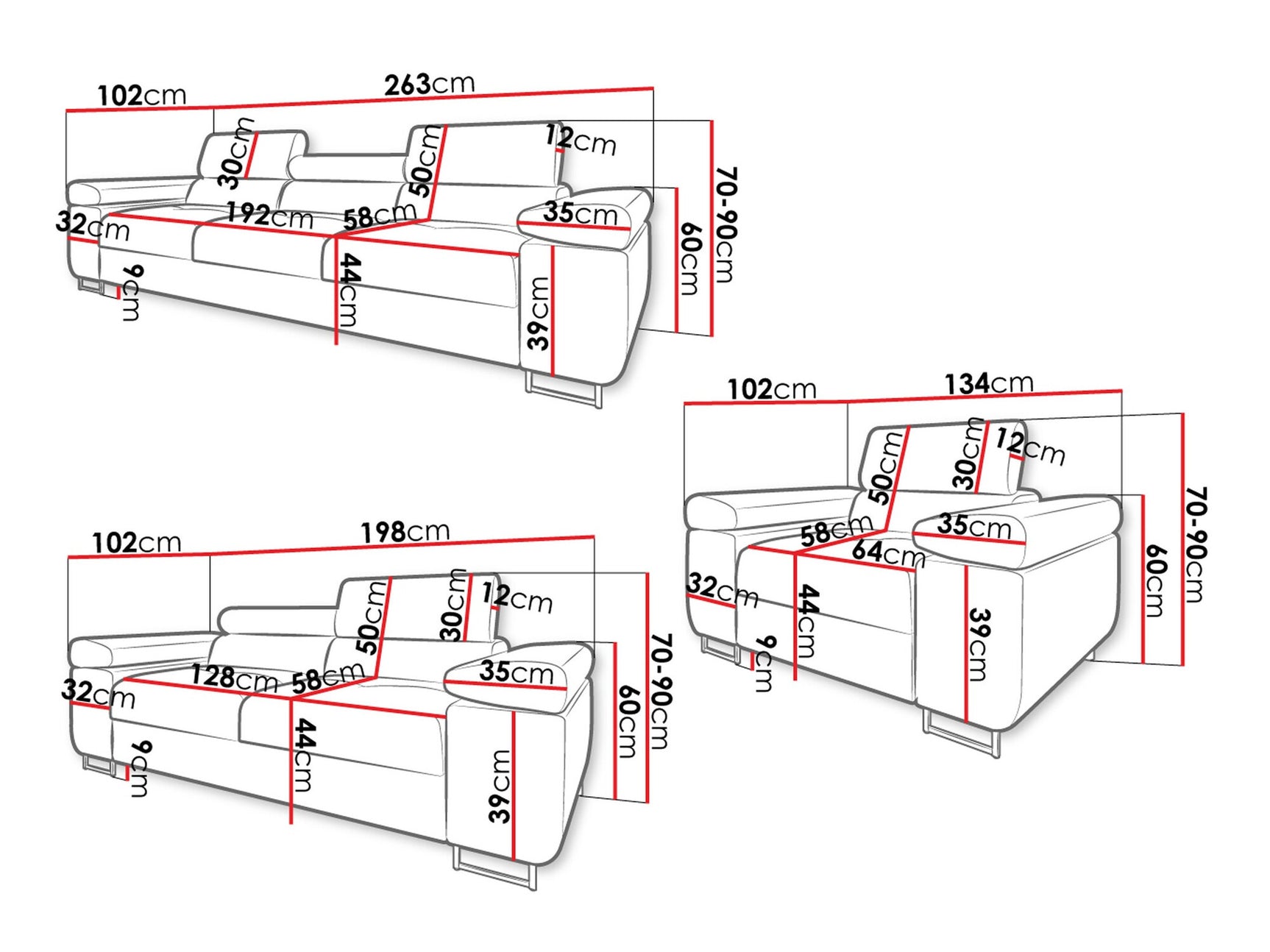 Polstret møbelsæt Comfivo S107
