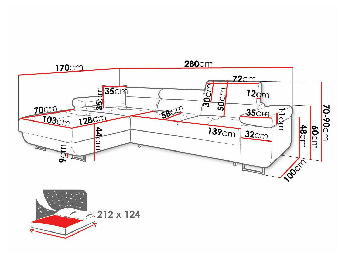 Hjørnesofa Comfivo S102