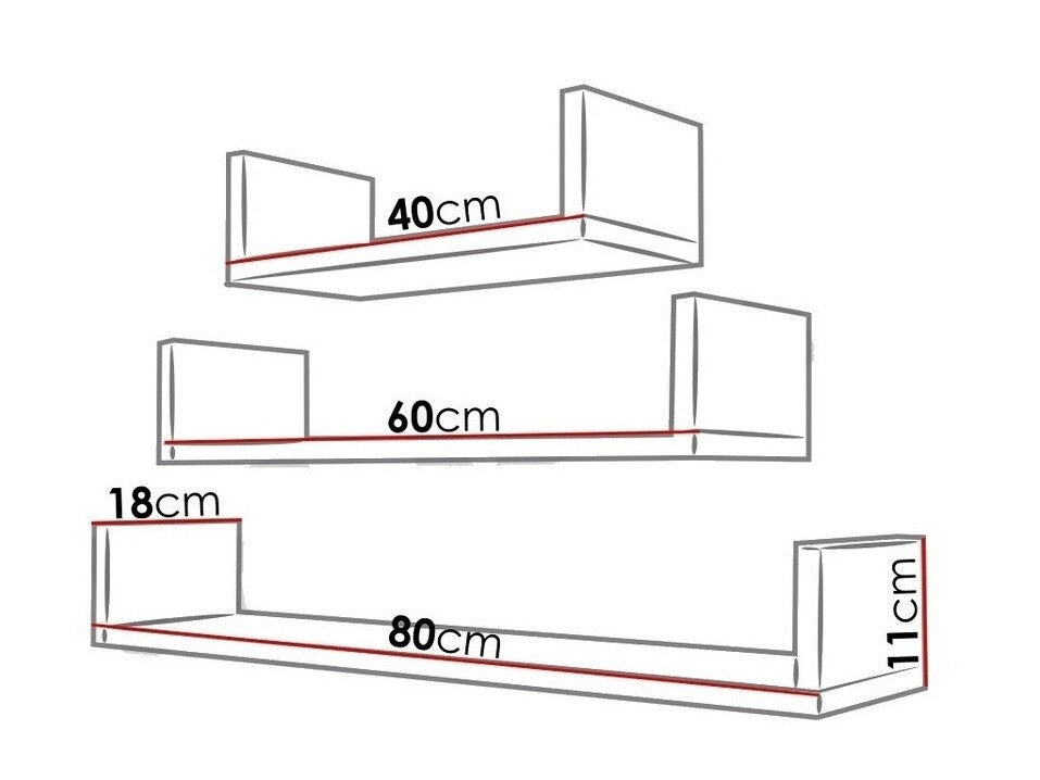 Hanging shelves set Sarasota 105