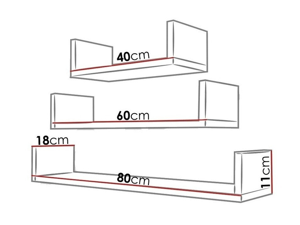 Hanging shelves set Sarasota 105