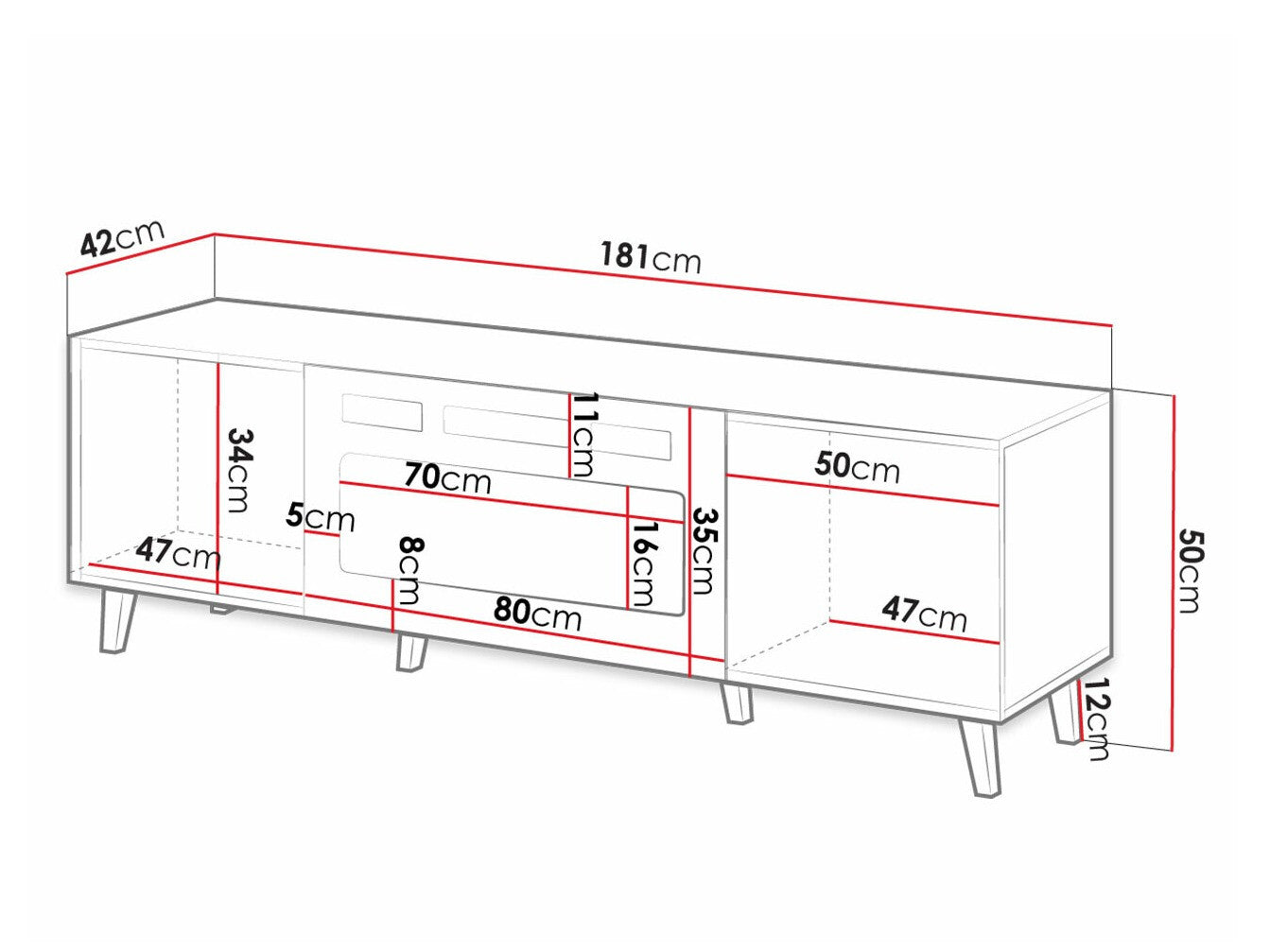 TV stand Charlotte H106