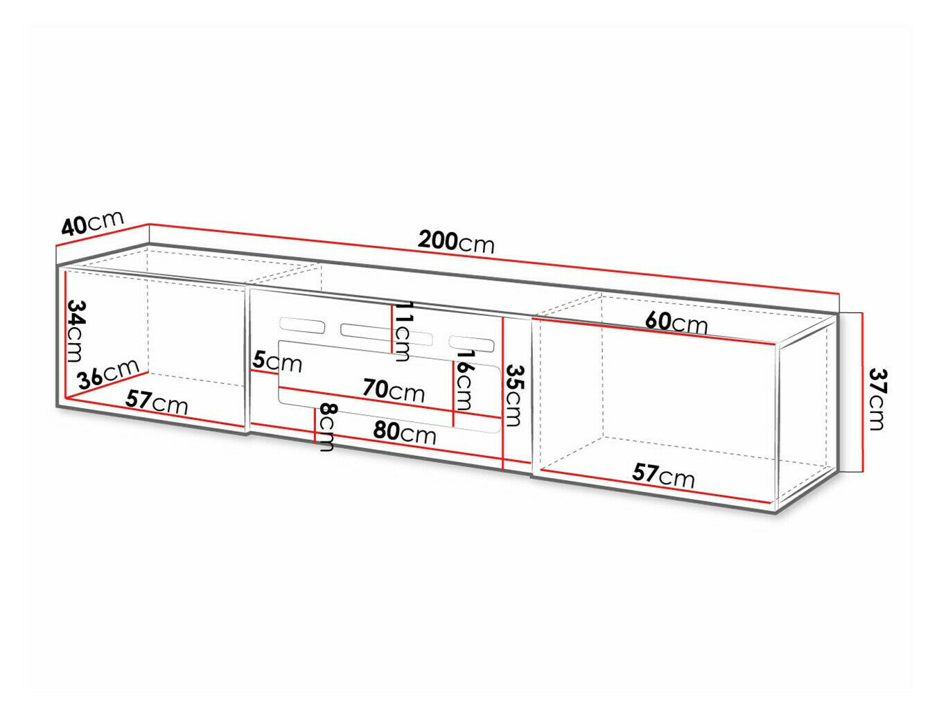 TV-bord Charlotte 162