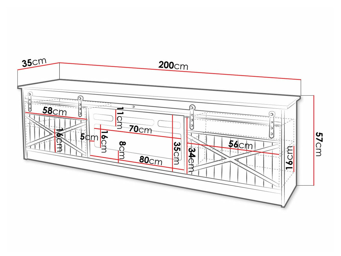 TV stand Charlotte 165