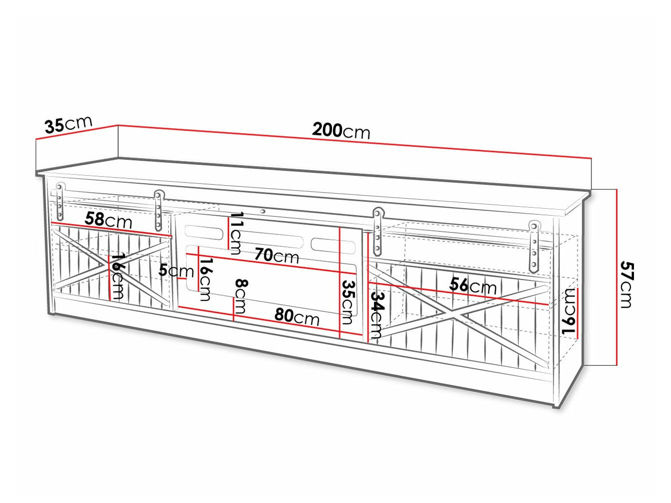 TV stand Charlotte 165